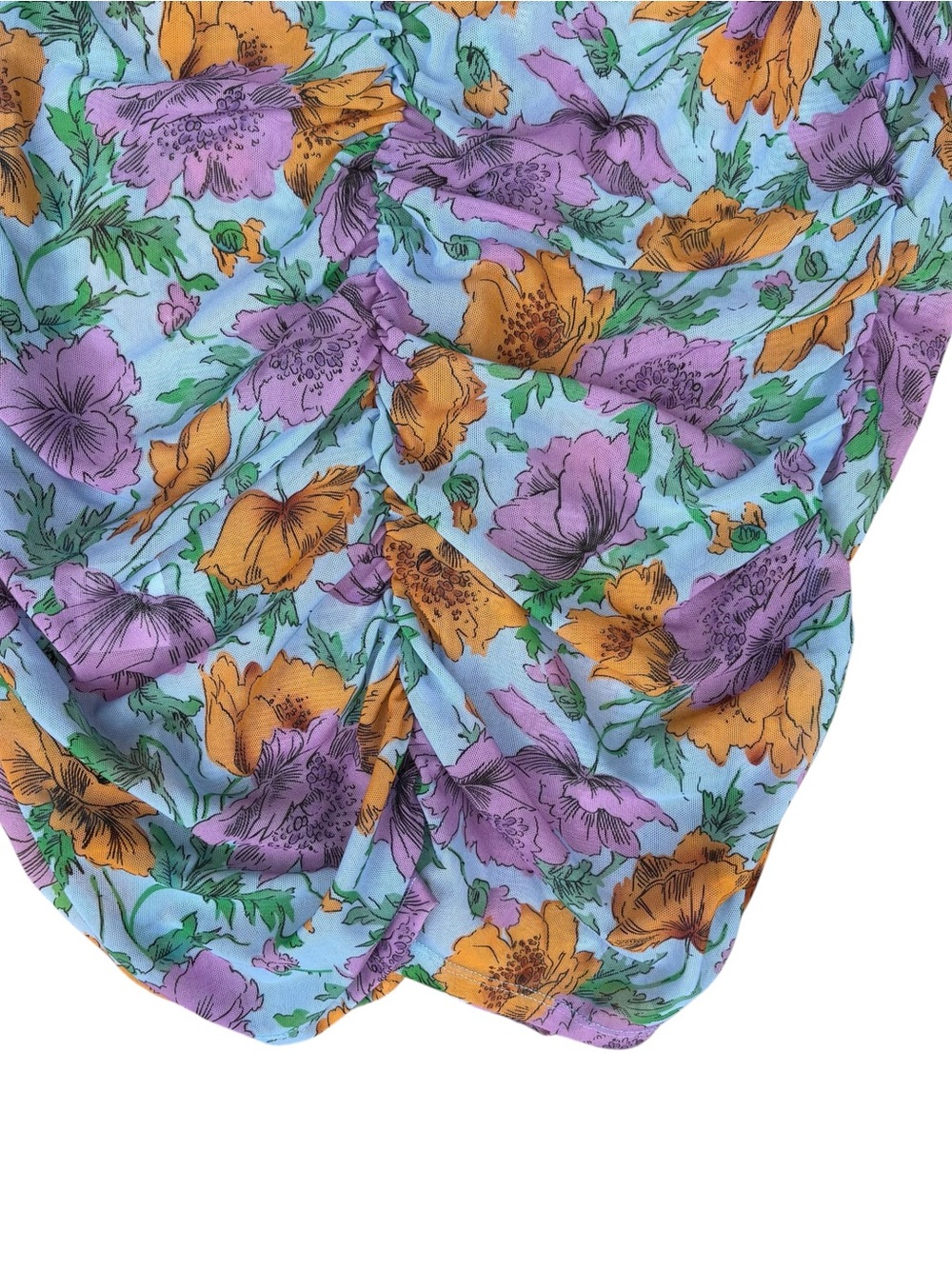NWOT Veronica Beard Myrna Ruched Floral-Print Tulle Top Size 10 - Picture 11 of 14